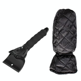 Vehicle Mounted Snow Shovel De-Icer Cleaning Tool, Color: Black+Gloves