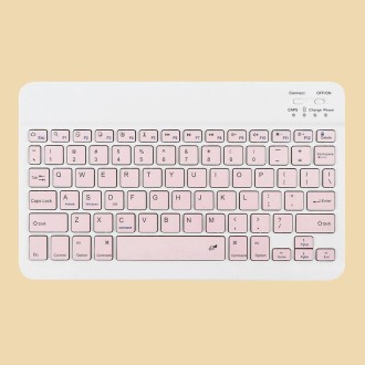 Universal Ultra-Thin Portable Bluetooth Keyboard and Mouse Set For Tablet Phones, Size:10 inch(Pink Keyboard)