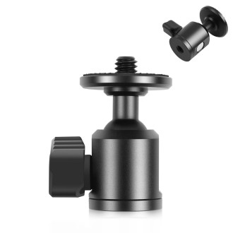 PULUZ 1/4 inch Inner Screw Metal Tripod Ball Head Adapter with Knob Lock(Black)