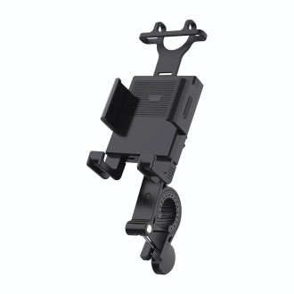 2 PCS Motorcycle Electrical Pedal Car Self-Lock Bracket Riding One-Button Shrink Mobile Phone Holder(Black M2)