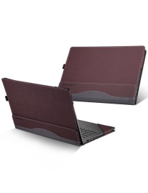 Laptop PU Leather Protective Case For Lenovo Yoga 520-14(Wine Red)
