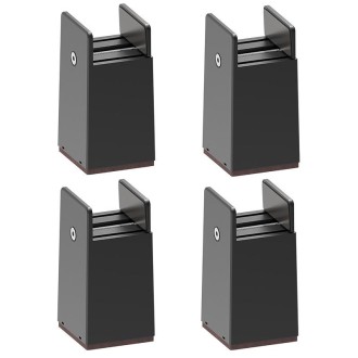 4pcs/set Adjustable Furniture Heightening Feet Pad, Size: 100mm High(Black Widened Plywood Type For 10-50mm)