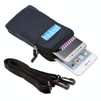 Universal Multi-function Plaid Texture Double Layer Zipper Sports Waist Bag / Shoulder Bag for iPhone X  & 7 & 7 Plus / Galaxy  