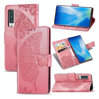 For Arrows NX9 F-52A Butterfly Love Flower Embossed Horizontal Flip Leather Case with Bracket / Card Slot / Wallet / Lanyard(Pin