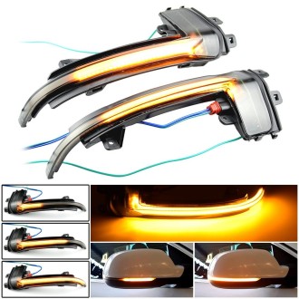 1 Pair For Audi A4 B8.5 Car Dynamic LED Turn Signal Light Rearview Mirror Flasher Water Blinker (Transparent Black)