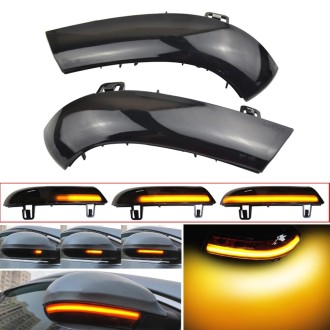 2pcs For Volkswagen Golf 5 MK5 2003-2008 Car Dynamic LED Turn Signal Light Rearview Mirror Flasher Water Blinker (Transparent Bl