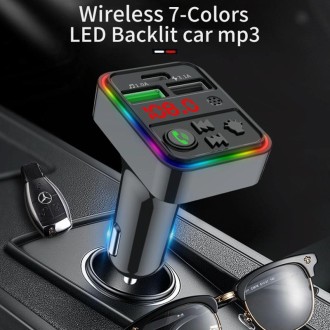 F18 FM Blue tooth Wireless Car Charger Dual USB Car MP3 Player