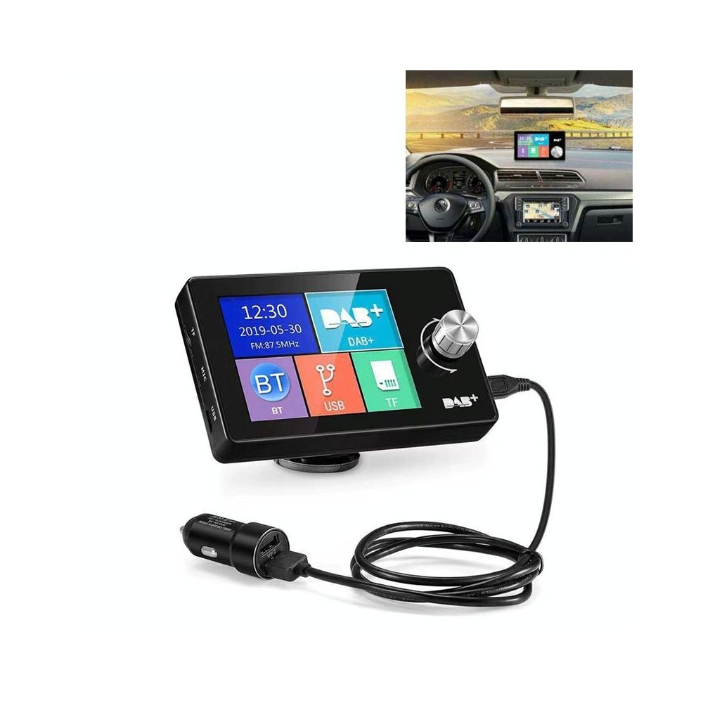 2.8 inch Car DAB+Digital Broadcasting Colorful Screen Receiver FM Forwarding AUX Output