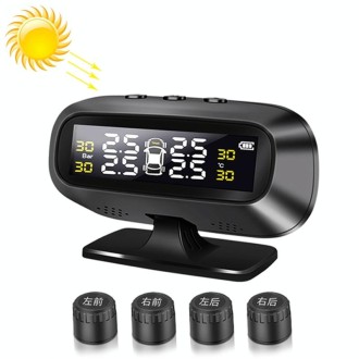 Universal Car Wireless Solar Energy TPMS Tire Pressure Alarm System External Tire Monitor