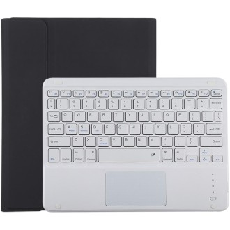 TG-102BC Detachable Bluetooth White Keyboard + Microfiber Leather Tablet Case for iPad 10.2 inch / iPad Air (2019), with Touch P