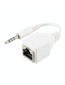 CAT5 RJ45 Socket to 3.5mm 4 Pole Male Plug Audio Ethernet LAN Network Adapter, Total Length: about 13cm