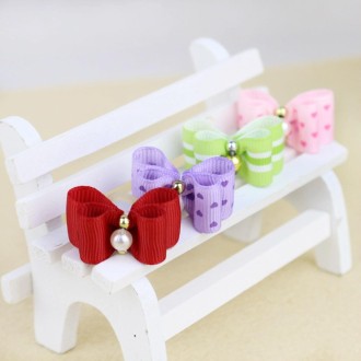 10pcs Handmade Cute Pet Dog Bow Loverly Bowknot Dog TiesRandom Color)