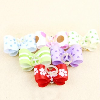 10pcs Handmade Cute Pet Dog Bow Loverly Bowknot Dog TiesRandom Color)