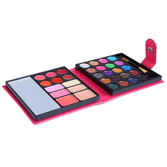 32 Colors Makeup 20 Colors Eye Shadow Makeup Palette + Blush Pressed Powder Frozen Lipstick with Mirror & Brush, Wallet Case Sty