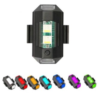 M1 Motorcycle Bicycle Aircraft Explosion Lights Cruise Flashing Anti-Rear-End Collision Light(7 Colors)