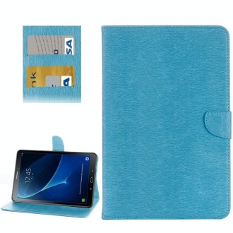 For Galaxy Tab A 10.1 (2016) / P580 Simple Style Horizontal Flip Leather Case with Holder & Card Slots & Wallet (Blue)