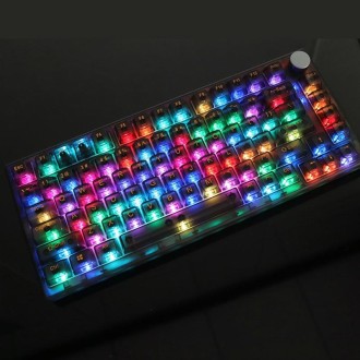 82 Keys Bluetooth Wireless 3-mode RGB Hot-plug Customized Mechanical Keyboard Kit + Keycap(Black)