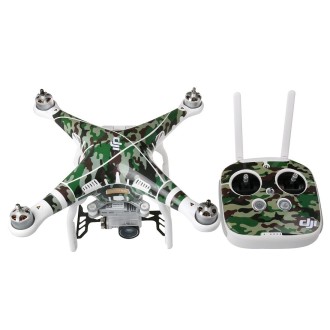 Camouflage Pattern 4D Imitation Carbon Fiber PVC Water Resistance Sticker Kit for DJI Phantom 3 Quadcopter & Remote Controller &