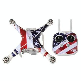 US Flag Pattern 4D Imitation Carbon Fiber PVC Water Resistance Sticker Kit for DJI Phantom 3 Quadcopter & Remote Controller & Ba