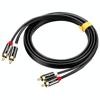 JINGHUA 2RCA Double Lotus Plug Audio Cable Left/Right Channel Stereo Amplifier Connection Wire, Length: 3m