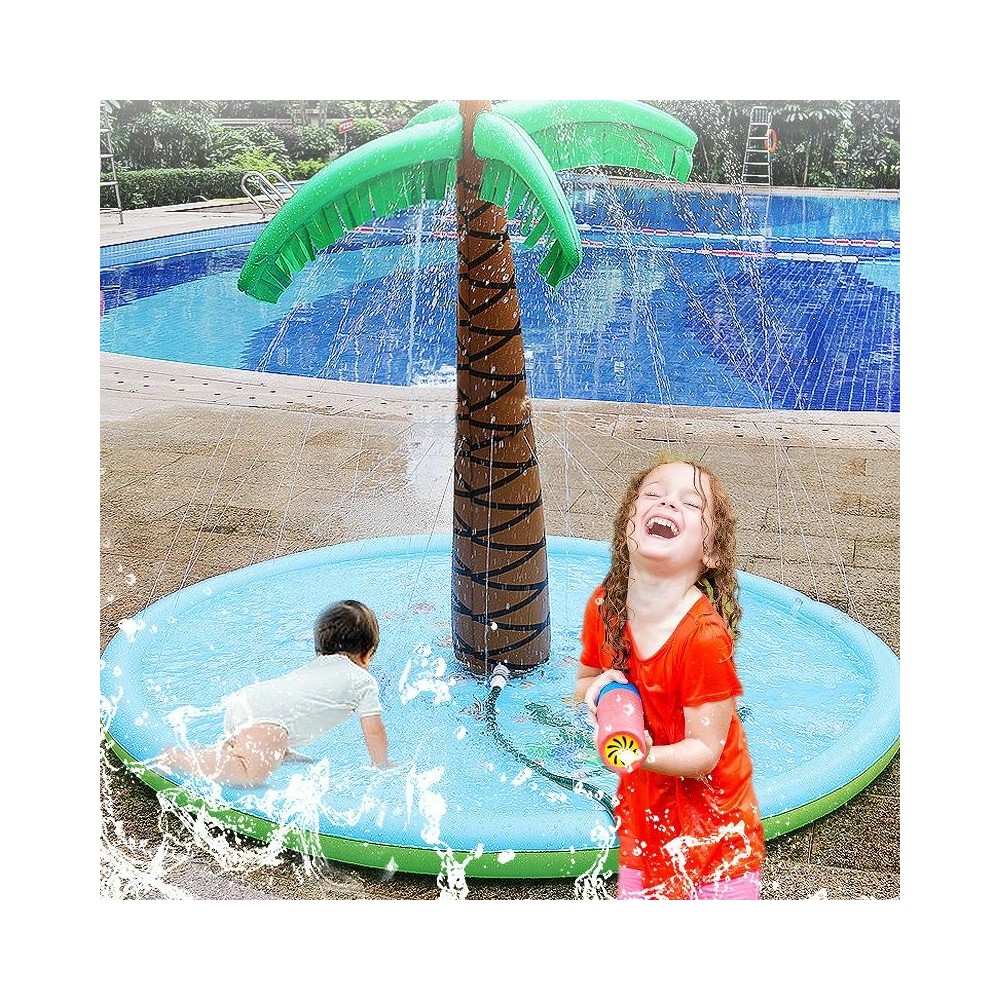 180cm Water Spray Pad Inflatable Water Spray Coconut Tree Summer Water Toys