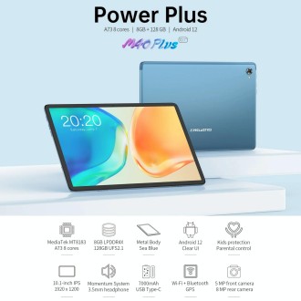 Teclast M40 Plus Tablet PC, 10.1 inch, 8GB+128GB, Android 12 MT8183 Octa Core, Support Dual Band WiFi & Bluetooth & GPS