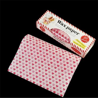 50sheets /Pack Food Wrapping Paper Baking Wax Paper Grease Proof Waterproof Liners, Spec:  Heart 