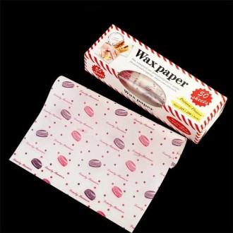 50sheets /Pack Food Wrapping Paper Baking Wax Paper Grease Proof Waterproof Liners, Spec: Macaron 