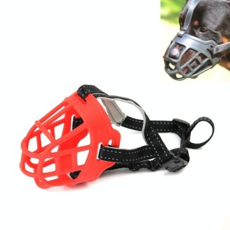 Mesh Breathable Silicone Anti-bite and Anti-call Pet Muzzle, Specification: Number 5(Red)