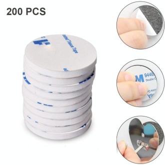 200 PCS 25x1.5mm Round EVA Foam Double-sided Adhesive Strong High-viscosity Sponge Sticker(White)