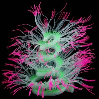 Aquarium Fish Tank Landscaping Decoration Silica Gel Simulation Software Coral Fluorescent Anemone, Size: 50cm(Pink)