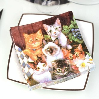 Colorful Print Cat Party Decoration Napkin Facial Tissue