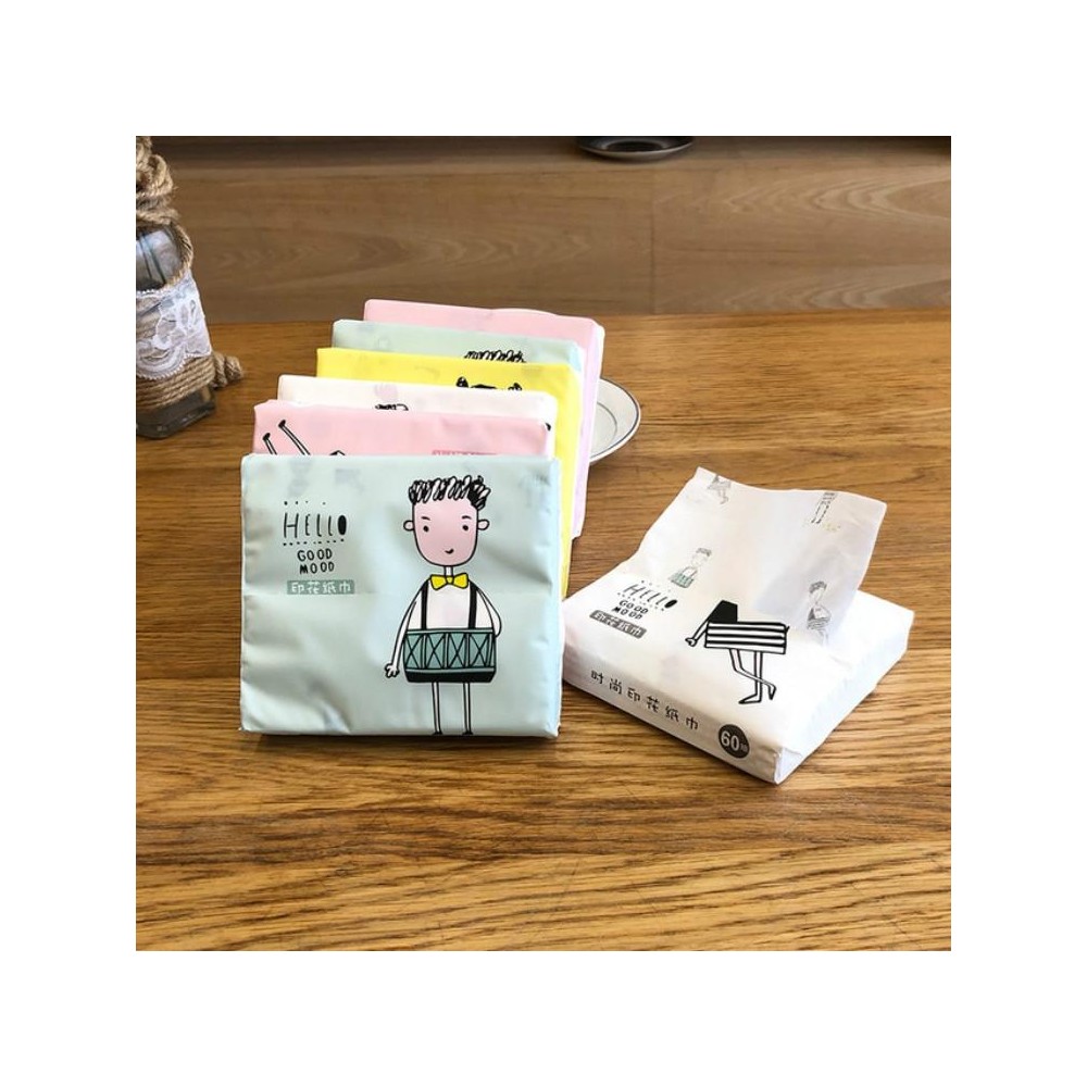 Colorful Cartoon Household Printing Paper Napkin Facial Tissue, Color Random Delivery