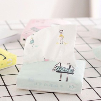 Colorful Cartoon Household Printing Paper Napkin Facial Tissue, Color Random Delivery