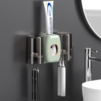 Couple Wall Mounted Toothbrush Holder Automatic Squeeze Toothpaste Device,Spec: Ordinary Green