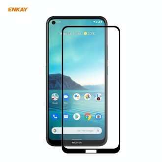 For Nokia 3.4 ENKAY Hat-Prince Full Glue 0.26mm 9H 2.5D Tempered Glass Full Coverage Film