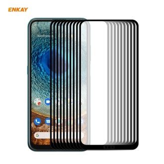 For Nokia X10 / X20 10 PCS ENKAY Hat-Prince Full Glue 0.26mm 9H 2.5D Tempered Glass Full Coverage Film