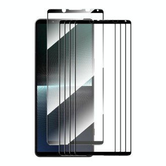 For Sony Xperia 1 V 5pcs ENKAY Full Glue High Aluminum-silicon Tempered Glass Film