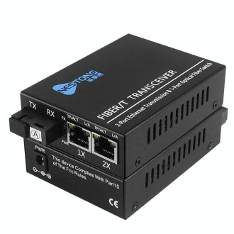 NESTONG 100M Single-Mode Fiber Optic Transceiver POE Photoelectric Converter,CN Plug