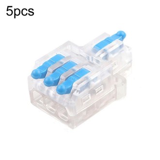 D1-3T Push Type Mini Wire Connection Splitter Quick Connect Terminal Block(Blue)