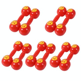 10 PCS Kindergarten Children Morning Exercise Plastic Rattle(Red)