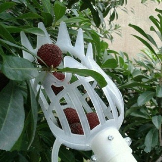 Large Garden Basket Fruit Picker Head High-Altitude Picking Fruit Artifact(White)