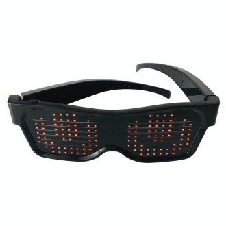 Night Club Bar Disco LED Light-emitting USB Charging Shutter APP Bluetooth Glasses (Red)