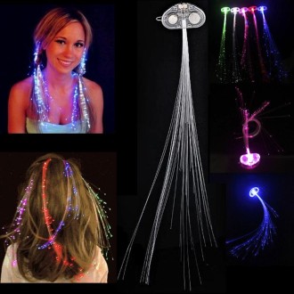 4pcs Cool Color Change Flashing Braid Luminous Pigtail Hair Clips LED Light Fiber for KTV / Bars / Clubs / Christmas Activities 