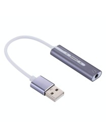 Aluminum Shell 3.5mm Jack External USB Sound Card HIFI Magic Voice 7.1 Channel Adapter Free Drive for Computer, Desktop, Speaker