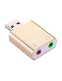 Aluminum Shell 3.5mm Jack External USB Sound Card HIFI Magic Voice 7.1 Channel Adapter Free Drive for Computer, Desktop, Speaker