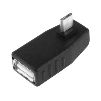 Micro USB Male to USB 2.0 AF Adapter with 90 Degree Angle, Support OTG Function(Black)