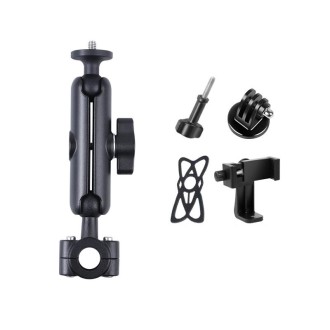 21mm Ballhead Car Front Seat Handlebar Fixed Mount Holder with Tripod Adapter & Screw & Phone Clamp & Anti-lost Silicone Case fo