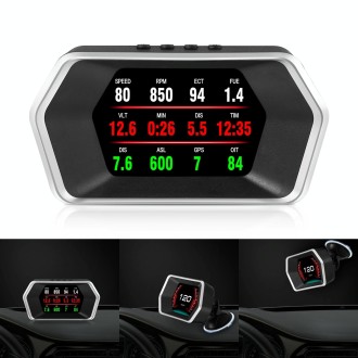 P17 Car HUD Head-up Display GPS Speed Meter Car OBD2 Fault Elimination Code