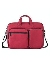 DJ02 Large Capacity Waterproof Laptop Bag, Size: 14.1-15.4 inches(Red Wine)